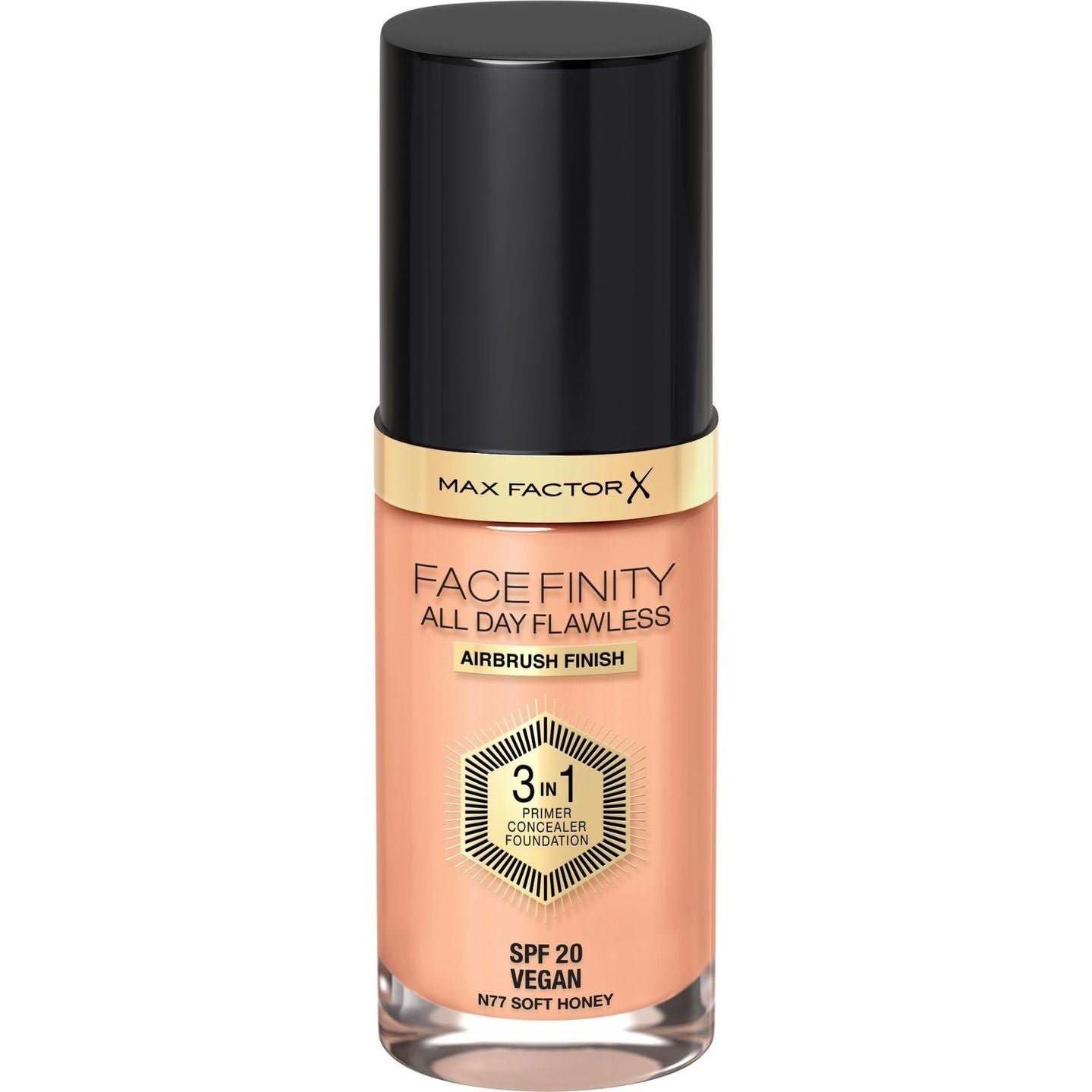 MAX FACTOR Facefinity All Day Flawless 3in1 Foundation No N77 Soft Honey 30ml | Vaistine1.lt | WestPharmacy.eu