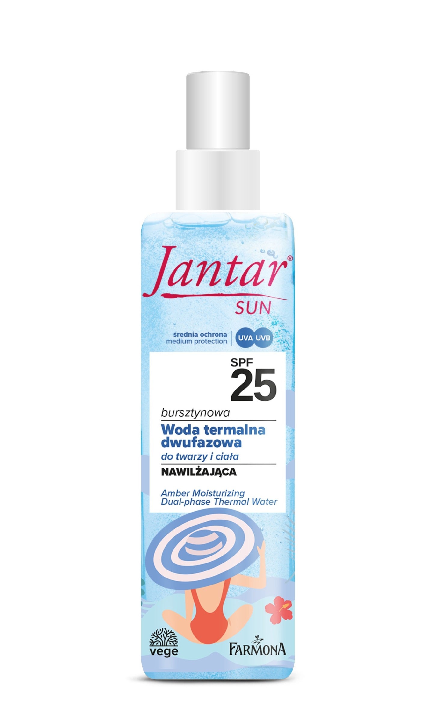 FARMONA Jantar Sun Amber Thermal Water two-phase for face and body SPF25 200ml | Vaistine1.lt | WestPharmacy.eu
