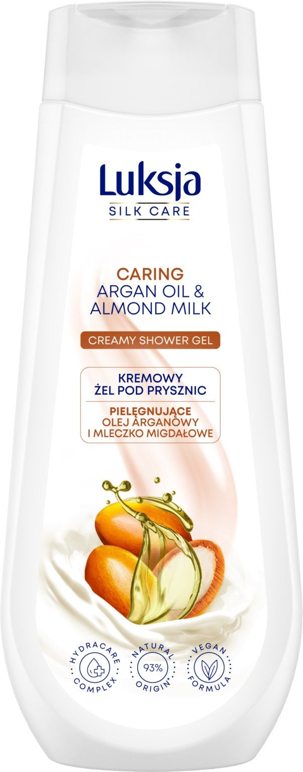 Luksja Silk Care Nourishing Creamy Shower Gel - Argan Oil and Almond Milk 500ml | Vaistine1.lt | WestPharmacy.eu