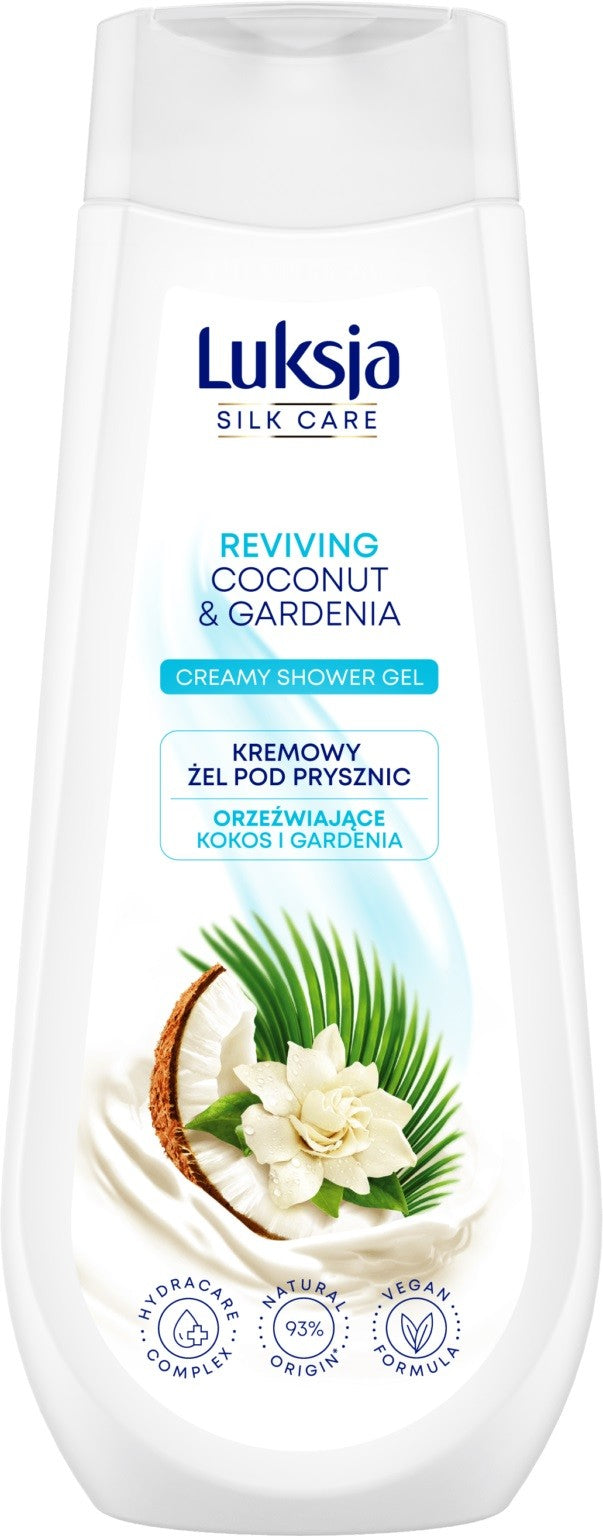 Luksja Silk Care Refreshing Cream Shower Gel - Coconut and Gardenia 500ml | Vaistine1.lt | WestPharmacy.eu