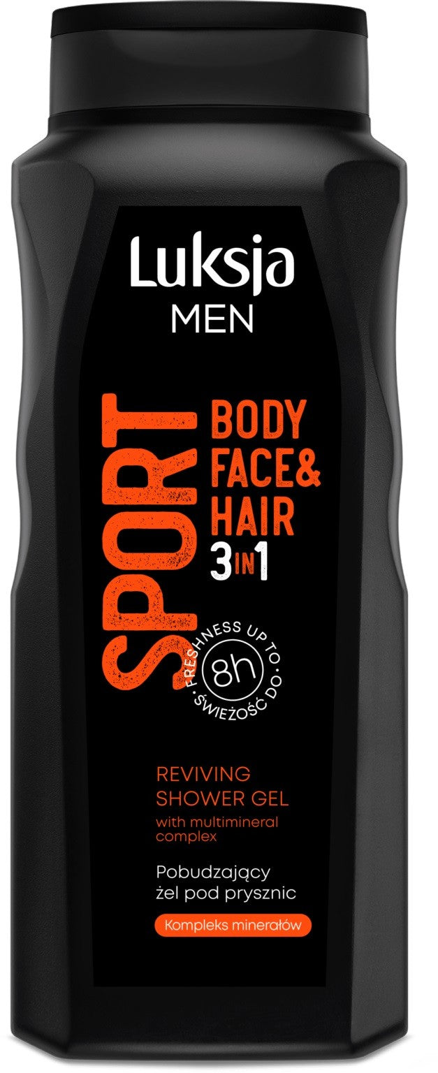Luksja Men Stimulating Shower Gel 3in1 Sport 500ml | Vaistine1.lt | WestPharmacy.eu