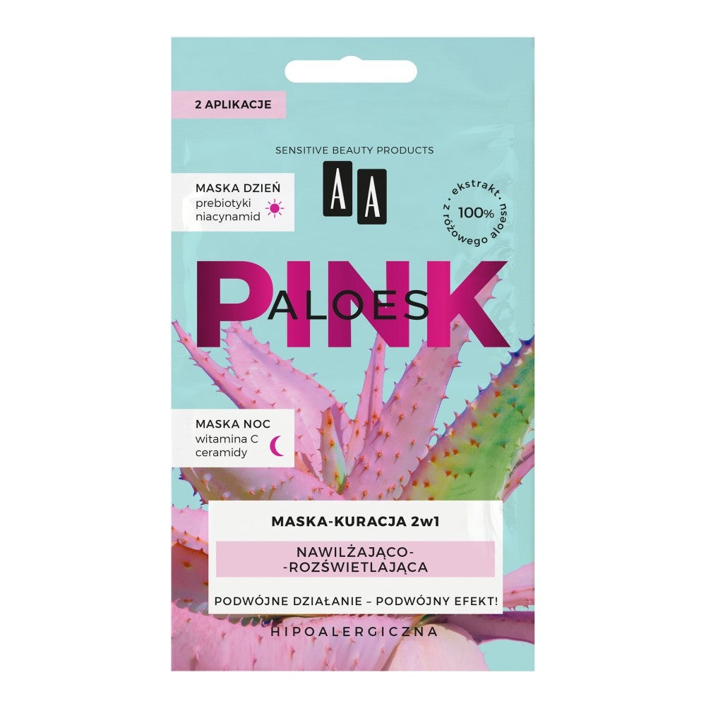 AA Pink Aloes Mask-treatment 2in1 (day + night) moisturizing and illuminating 2x4g | Vaistine1.lt | WestPharmacy.eu