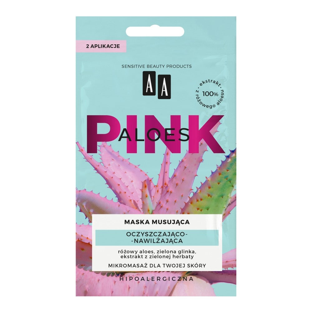 AA Pink Aloes Effervescent Cleansing and Moisturizing Mask 2x4g | Vaistine1.lt | WestPharmacy.eu