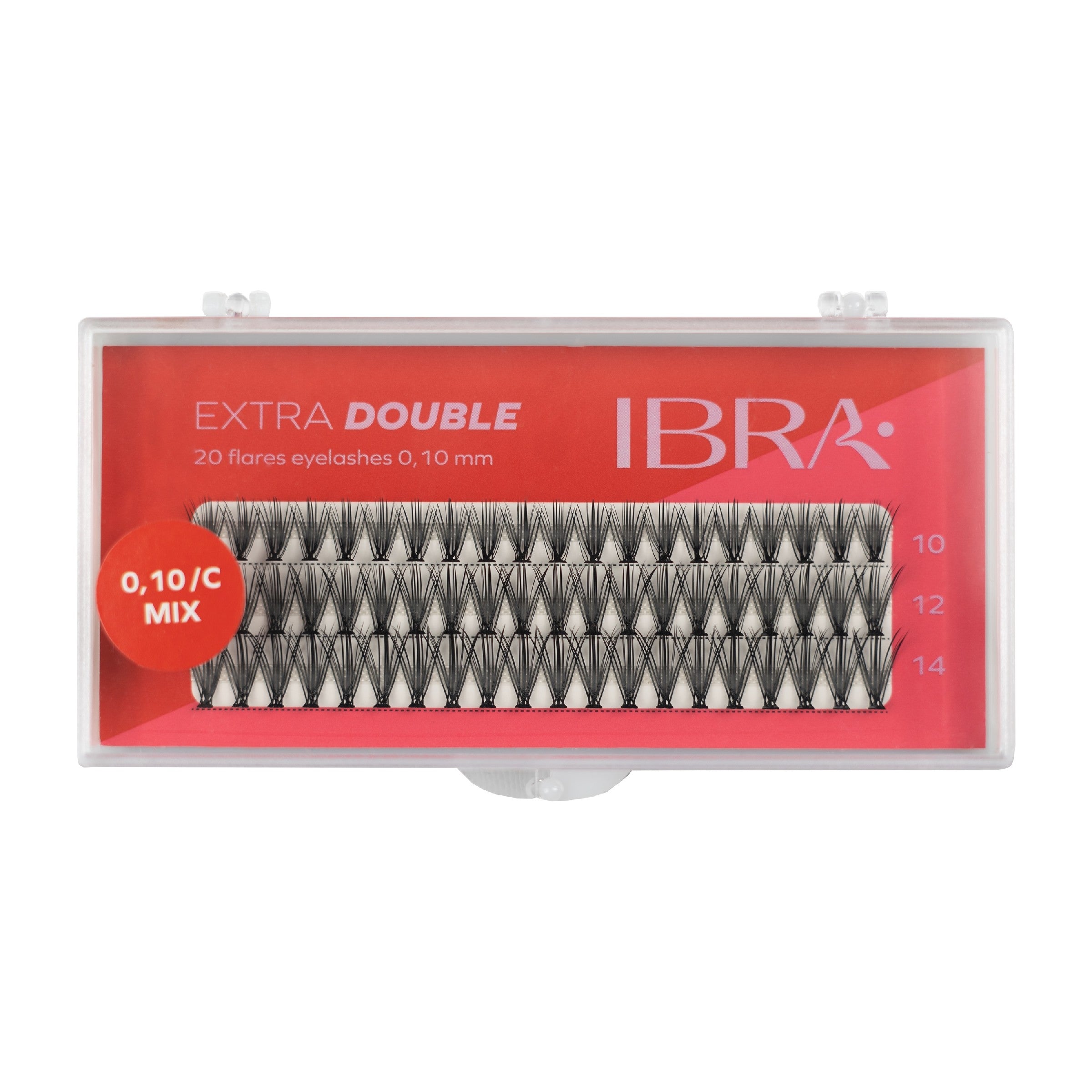 IBRA Eyelash tufts EXTRA DOUBLE curl C-0.10 - Mix (8,10 and 12mm) 1 pack. | Vaistine1.lt | WestPharmacy.eu