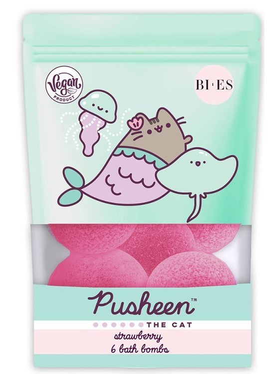 BI-ES Kids Fizzing Bath Balls Pusheen The Cat - Strawberry 1op. | Vaistine1.lt | WestPharmacy.eu