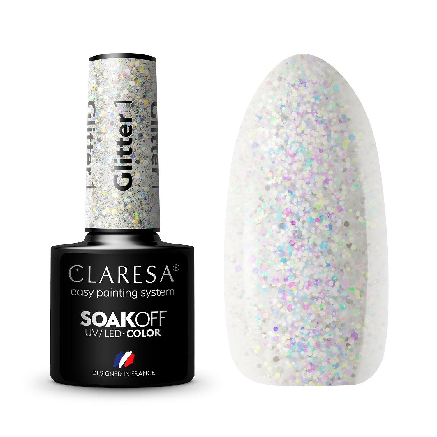 CLARESA Hybrid nail polish GLITTER - 1 5g | Vaistine1.lt | WestPharmacy.eu
