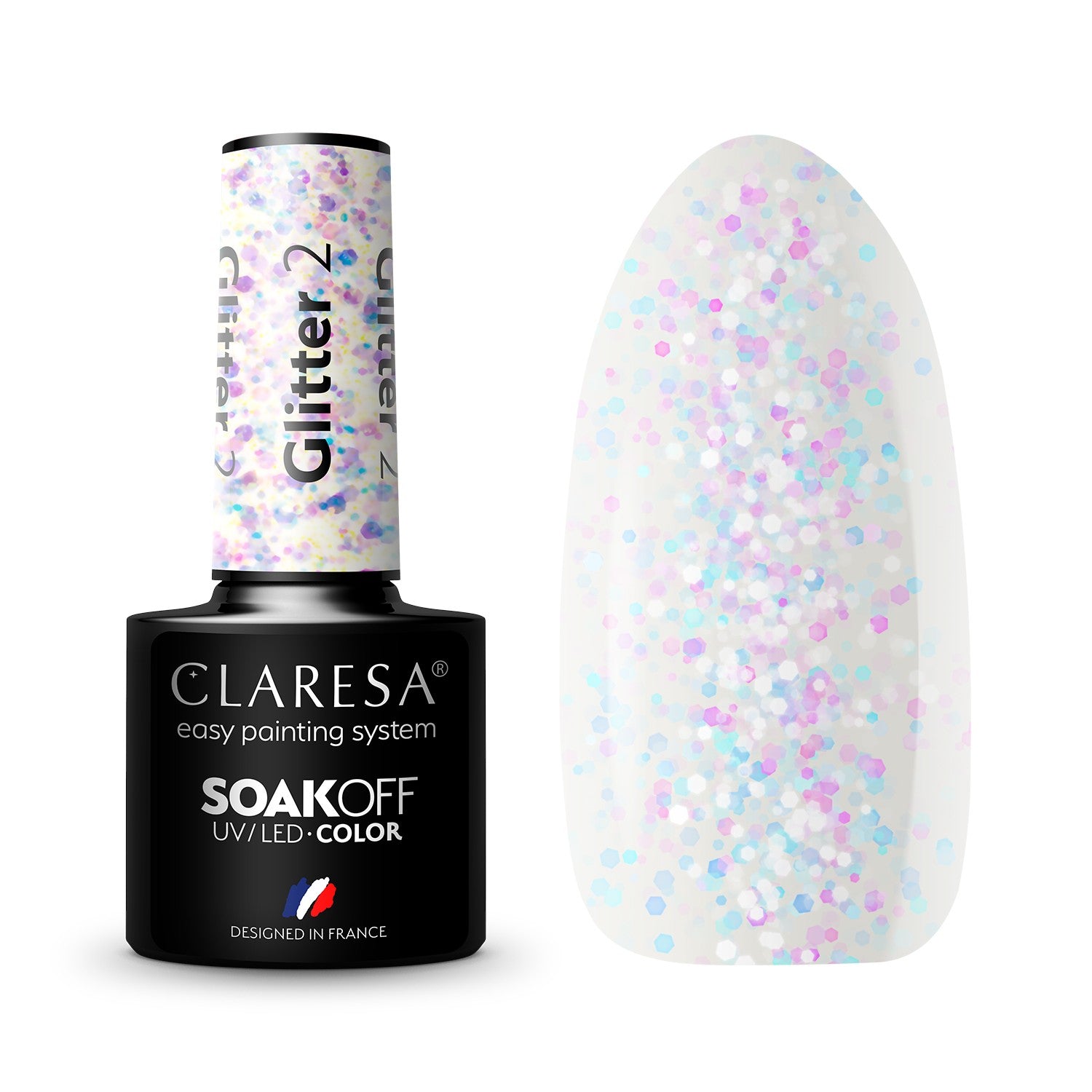 CLARESA Hybrid nail polish GLITTER - 2 5g | Vaistine1.lt | WestPharmacy.eu