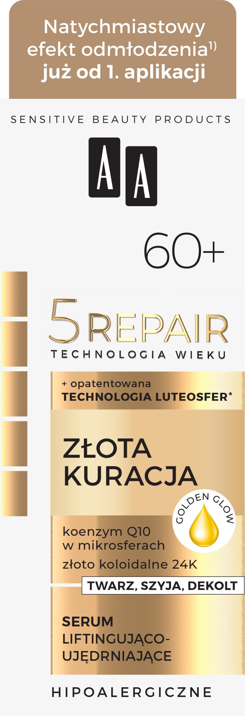 AA Technology of Age 5 Repair 60+ Gold Treatment Lifting and firming serum for the face, neck and cleavage 35 ml | Vaistine1.lt | WestPharmacy.eu