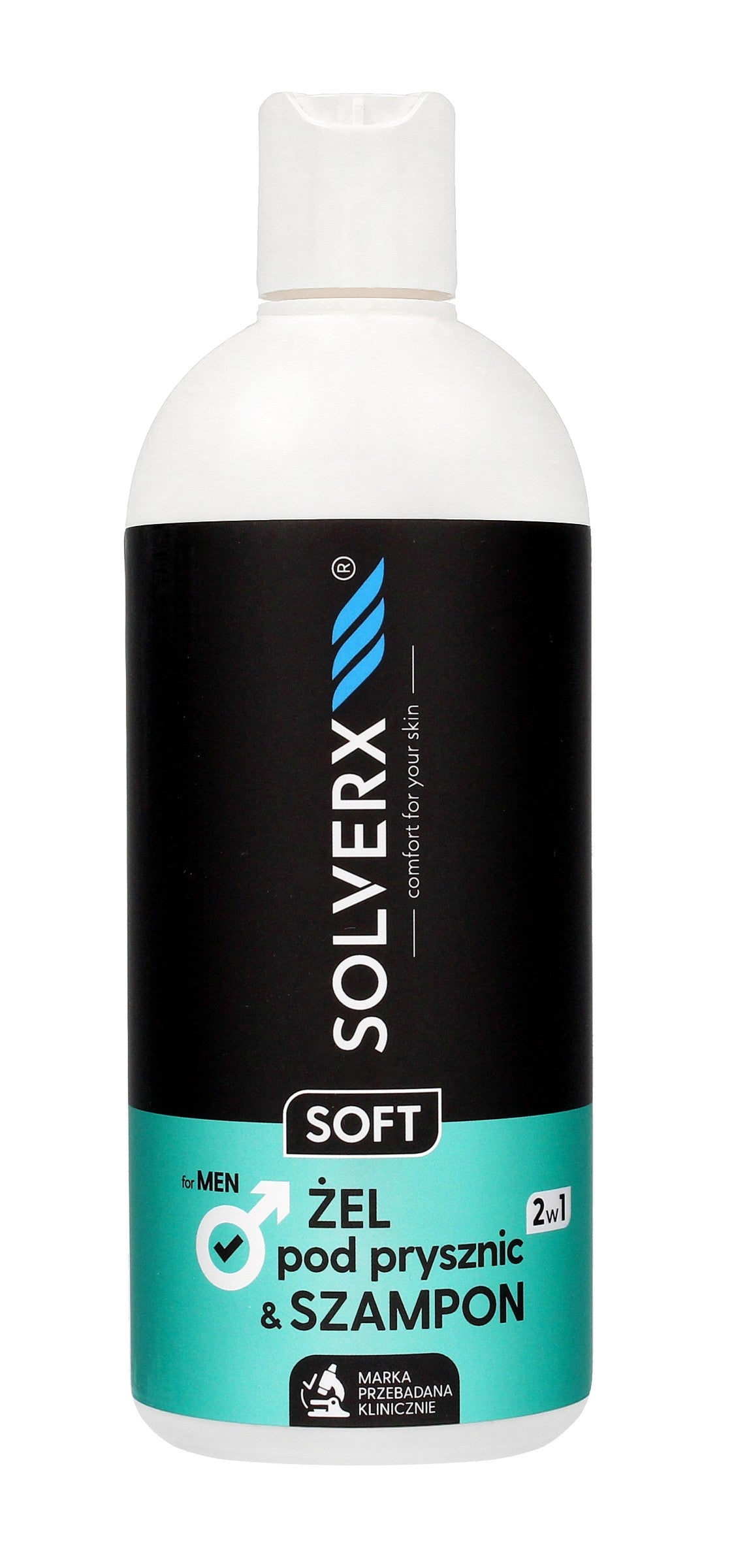 SOLVERX MEN SOFT Gel & shampoo 2in1 400ml | Vaistine1.lt | WestPharmacy.eu