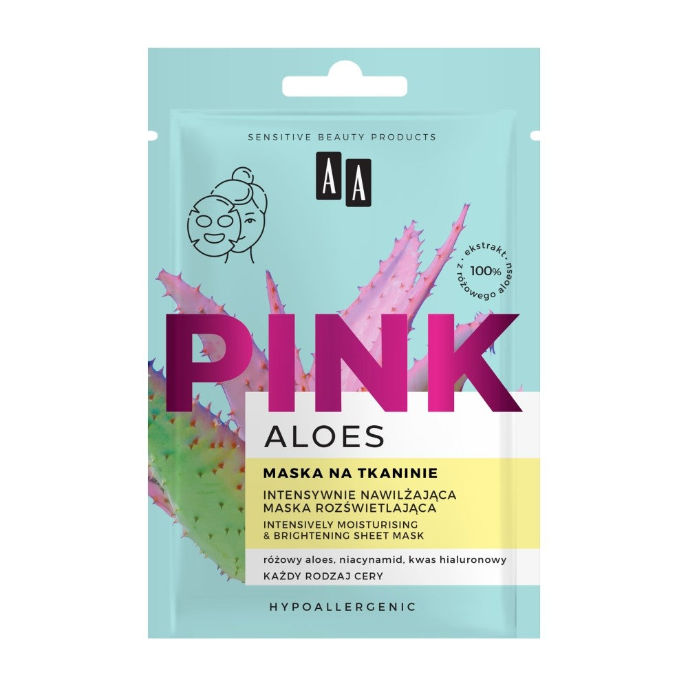 AA ALOE PINK Mask Moisturize and brighten. in a sheet | Vaistine1.lt | WestPharmacy.eu