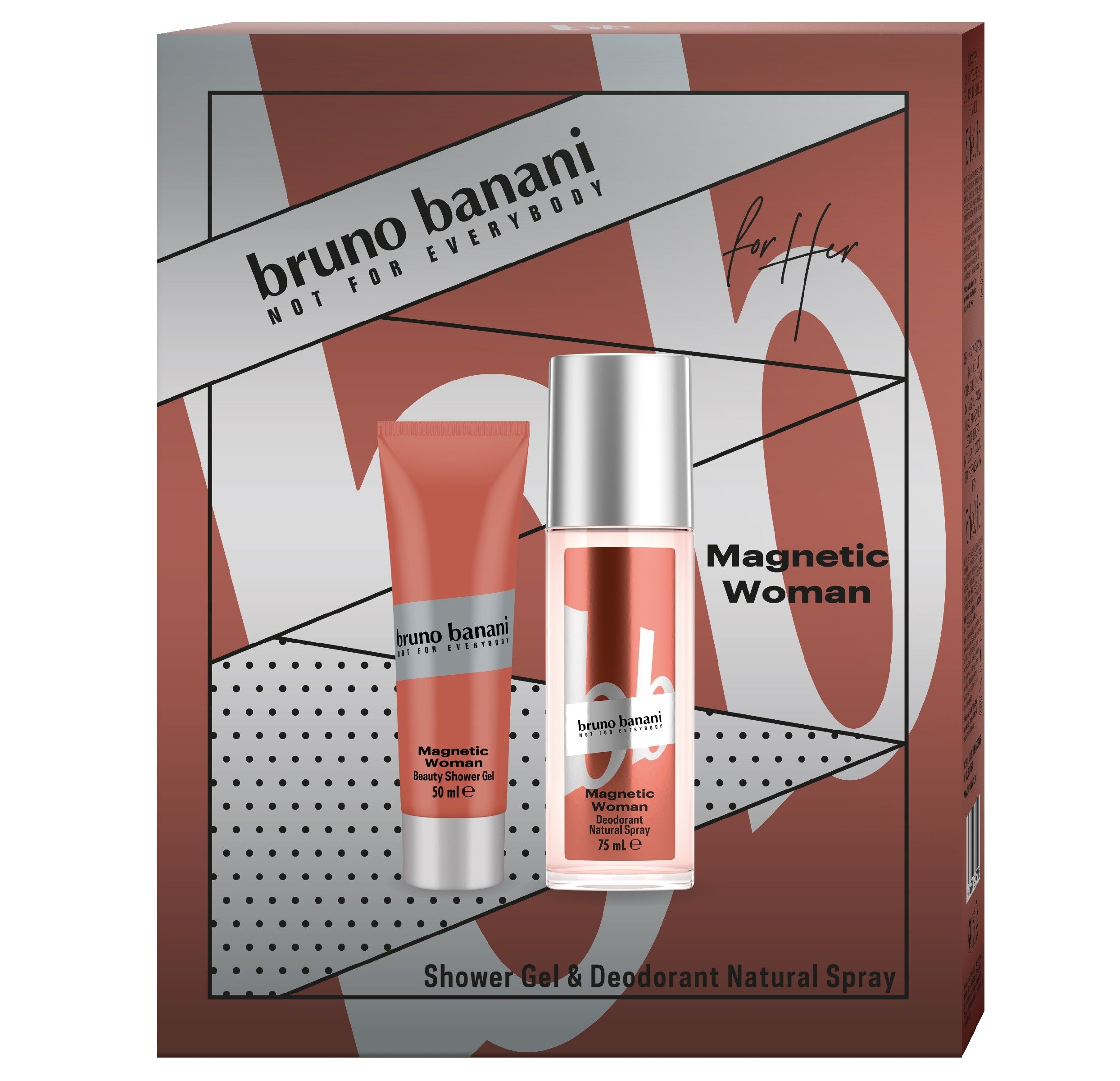 BRUNO BANANI Magnetic Woman gift set (Natural deodorant spray 75ml + Shower gel 50ml)) | Vaistine1.lt | WestPharmacy.eu
