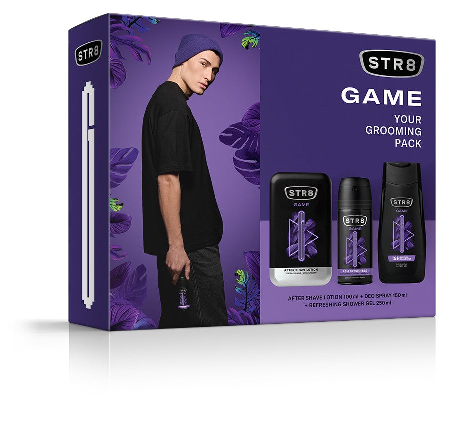 STR 8 Game gift set (Aftershave 100ml + Deo spray 150ml + Shower gel 250ml) | Vaistine1.lt | WestPharmacy.eu