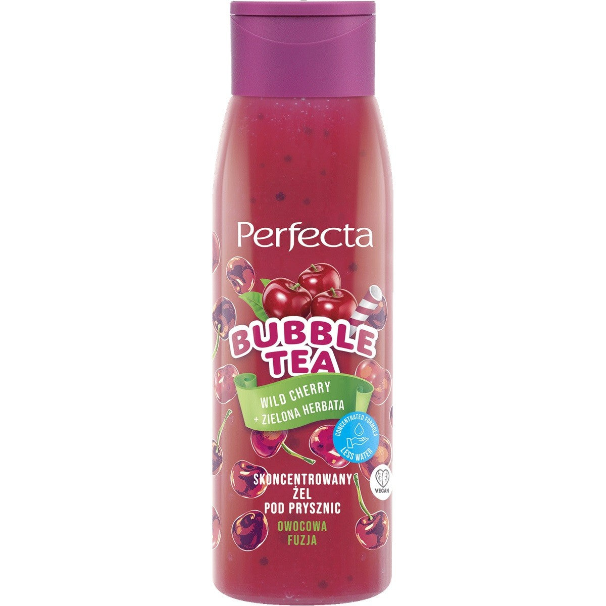 PERFECTA Bubble Tea Concentrated Shower Gel Wild Cherry & Green Tea 400ml | Vaistine1.lt | WestPharmacy.eu