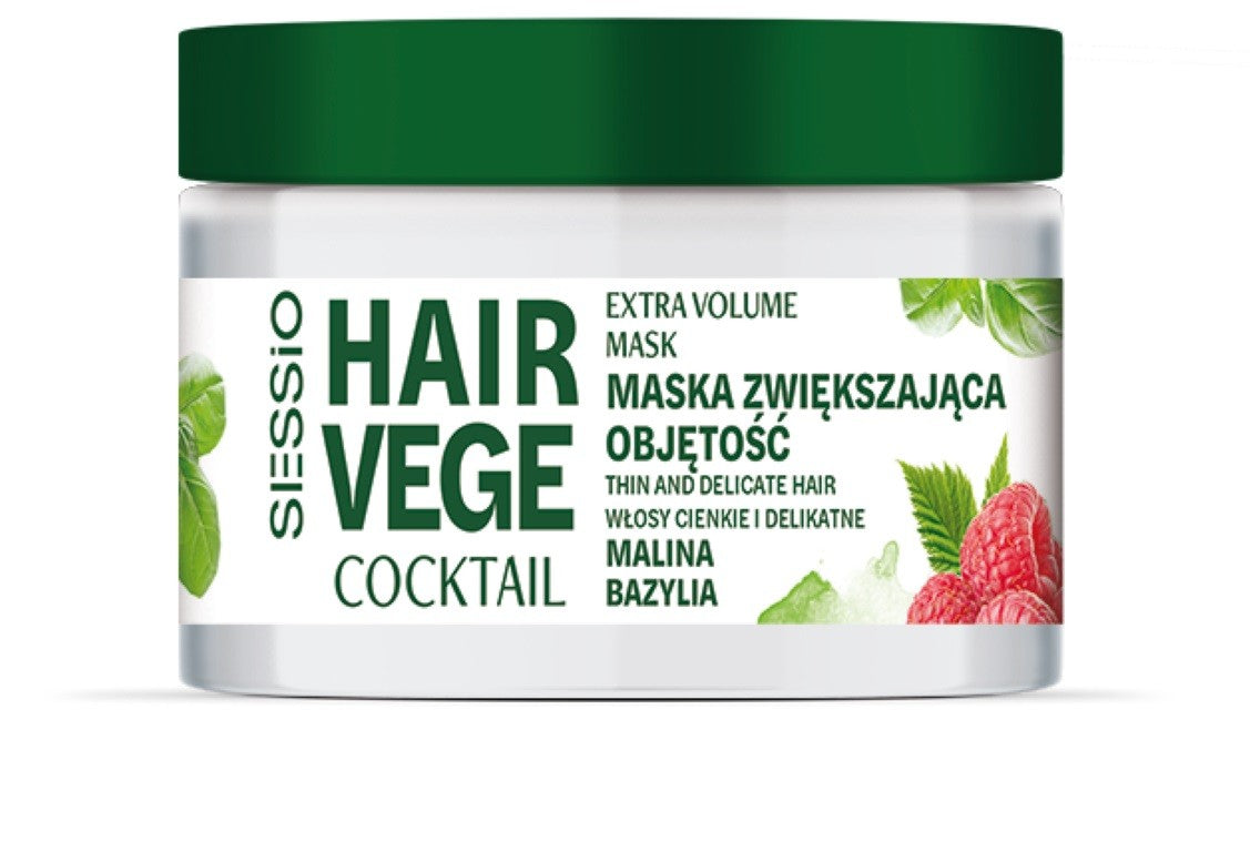SESSIO Hair Vege Cocktail Mask increasing volume for fine and delicate hair - Raspberry and Basil 250ml | Vaistine1.lt | WestPharmacy.eu