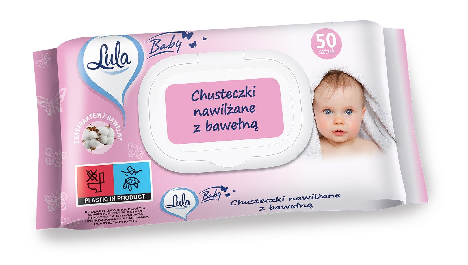 LULA Baby Wet Wipes for Infants and Children - with Cotton 1 pack - 50 pieces | Vaistine1.lt | WestPharmacy.eu