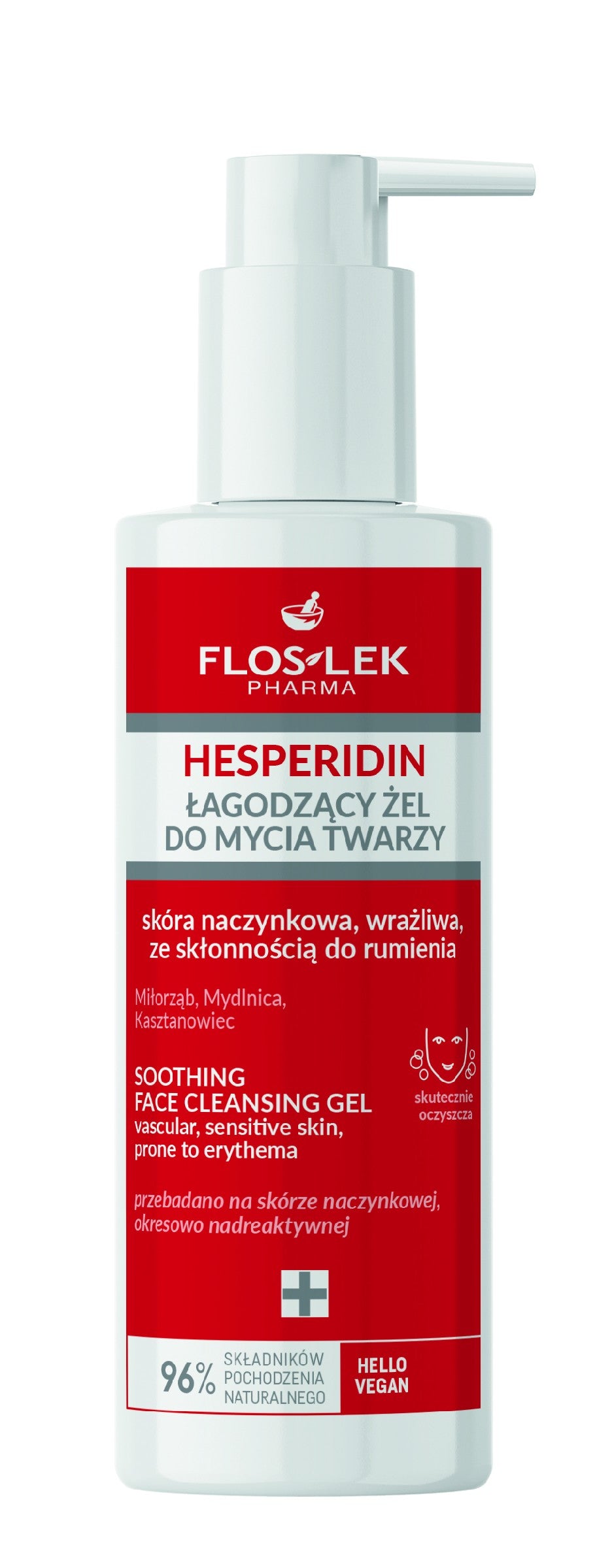 FLOSLEK Pharma Hesperidin Soothing Face Wash Gel - for couperose, sensitive skin prone to redness 175ml | Vaistine1.lt | WestPharmacy.eu