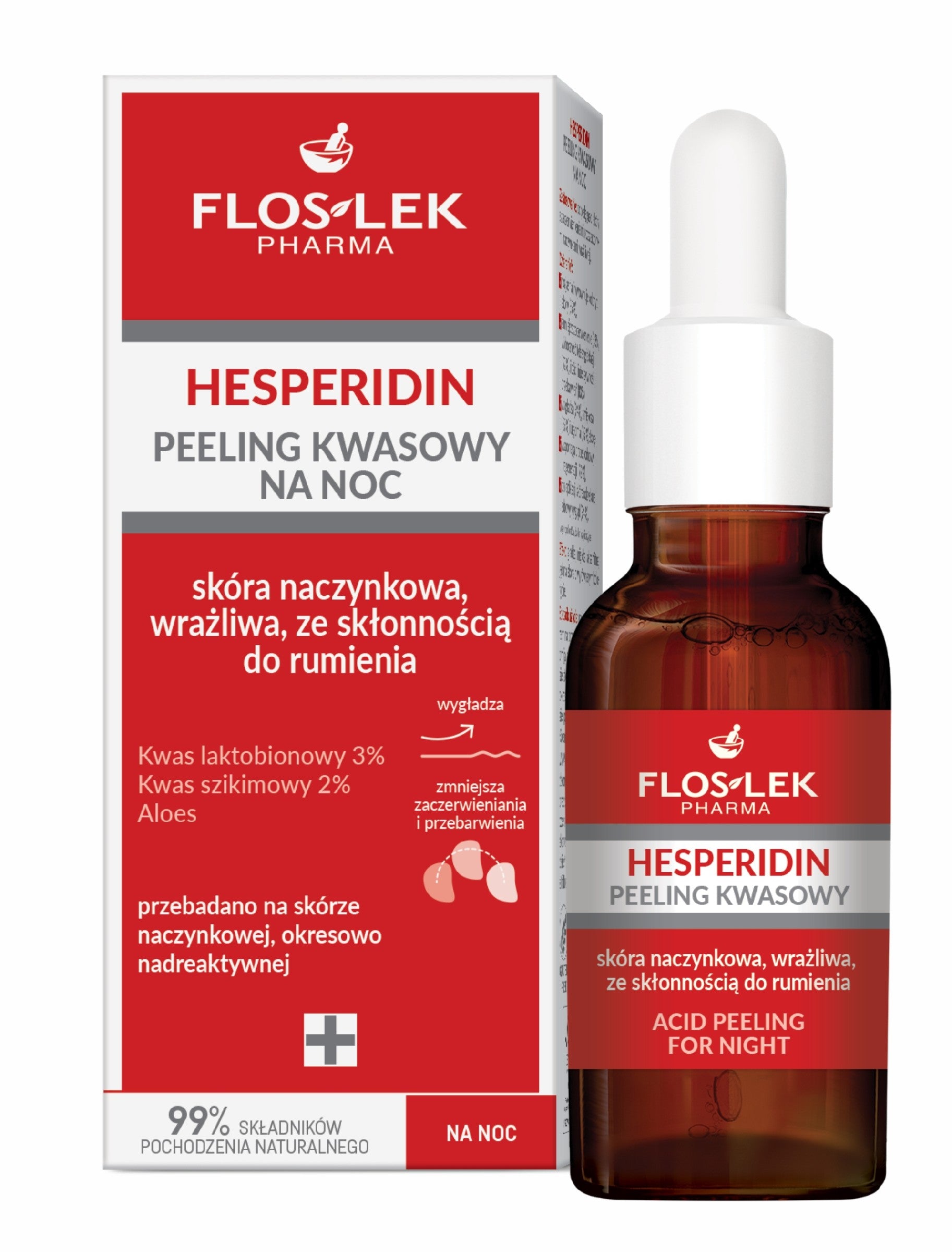 FLOSLEK Pharma Hesperidin Night Peeling Acid - capillary, sensitive skin prone to redness 30ml | Vaistine1.lt | WestPharmacy.eu