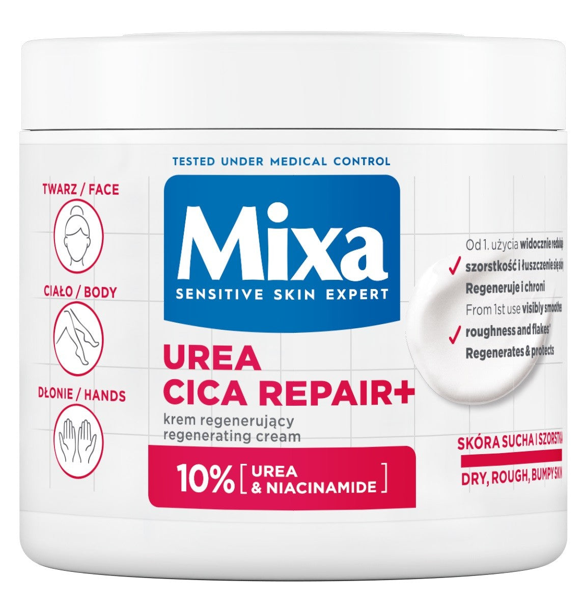 MIXA CREAM Cica Urea smoothes face and body | Vaistine1.lt | WestPharmacy.eu
