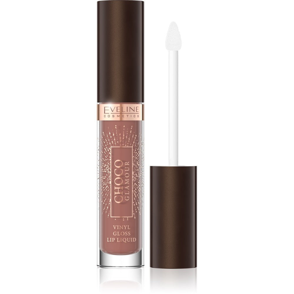 EVELINE Choco Glamour Vinyl Lipstick in liquid form with a glossy lips effect no. 01 | Vaistine1.lt | WestPharmacy.eu