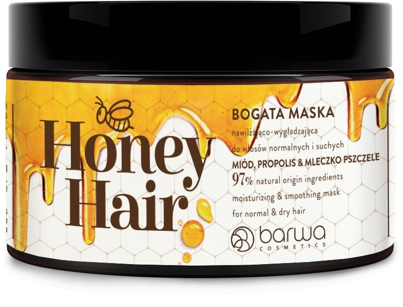 BARWA COSMETICS Honey Hair Bogata Moisturizing and Smoothing Mask for Normal and Dry Hair 220ml | Vaistine1.lt | WestPharmacy.eu