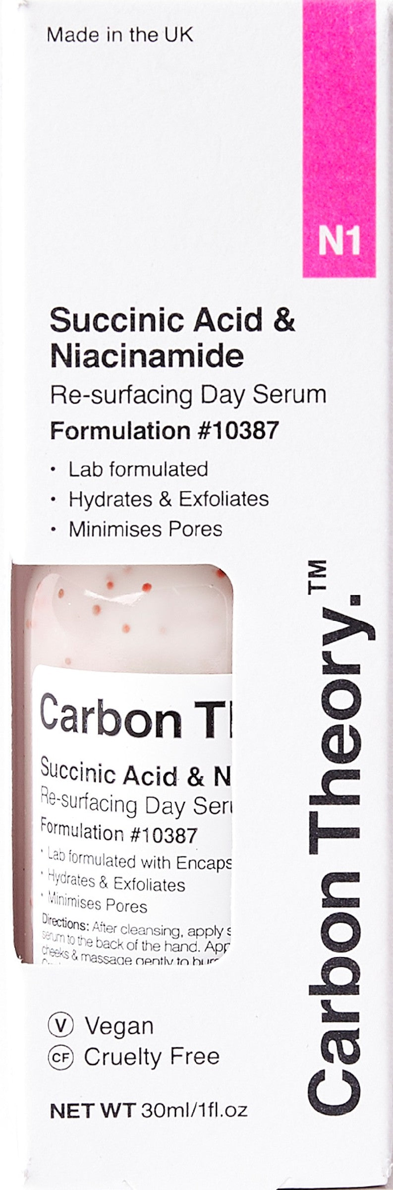CARBON THEORY Succinic Acid & Niacinamide Regenerating Night Serum Resurfacing Day Serum | Vaistine1.lt | WestPharmacy.eu