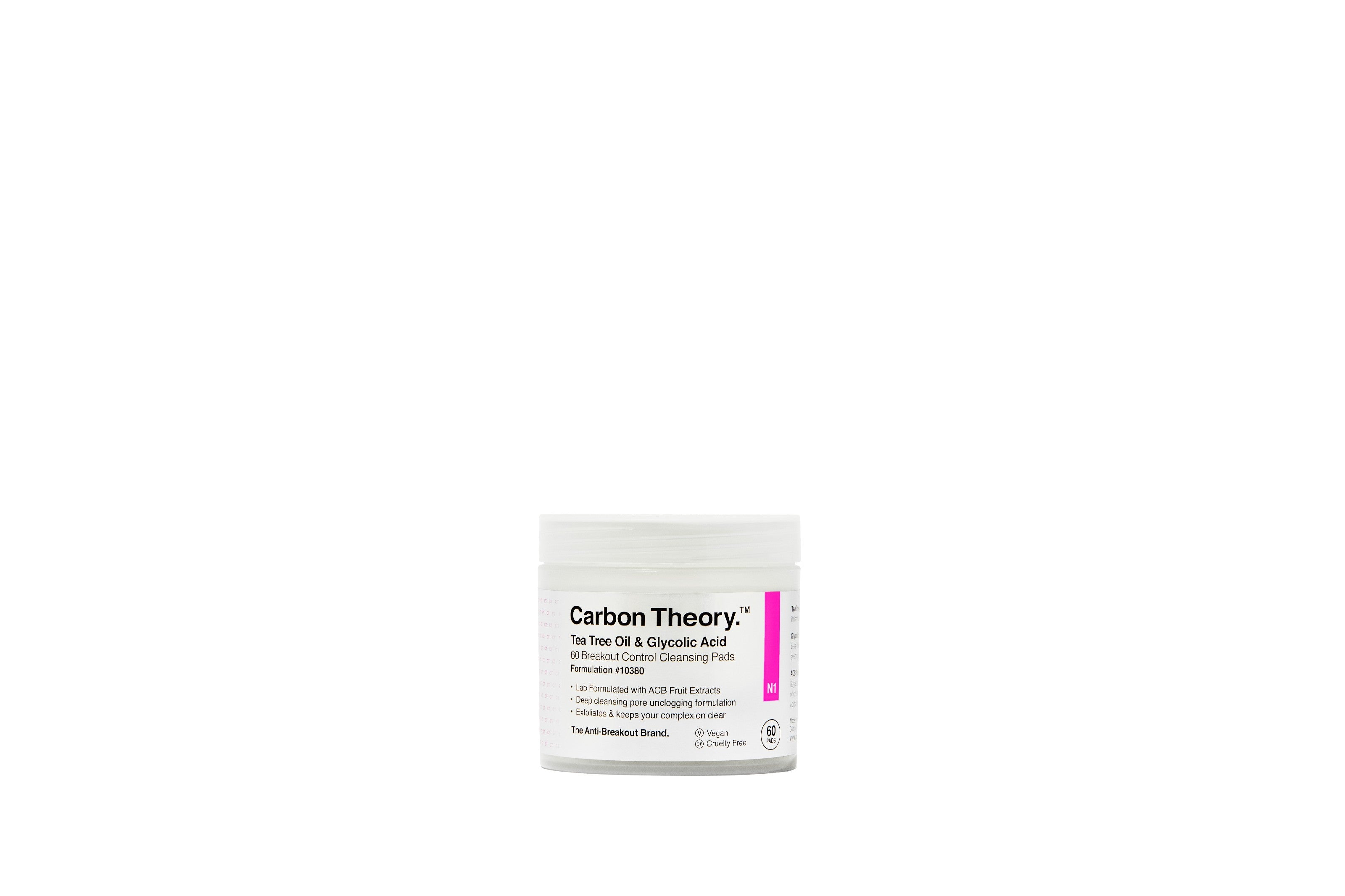 CARBON THEORY Tea Tree Oil & Glycolic Acid Facial cleansing pads Cleasing Pads | Vaistine1.lt | WestPharmacy.eu