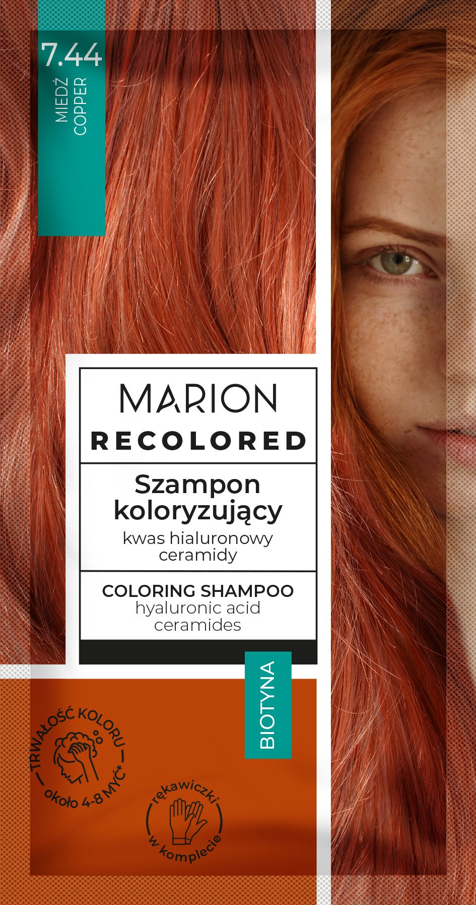 MARION Recolored Coloring Shampoo No. 7.44 Copper (4-8 washes) 35ml | Vaistine1.lt | WestPharmacy.eu