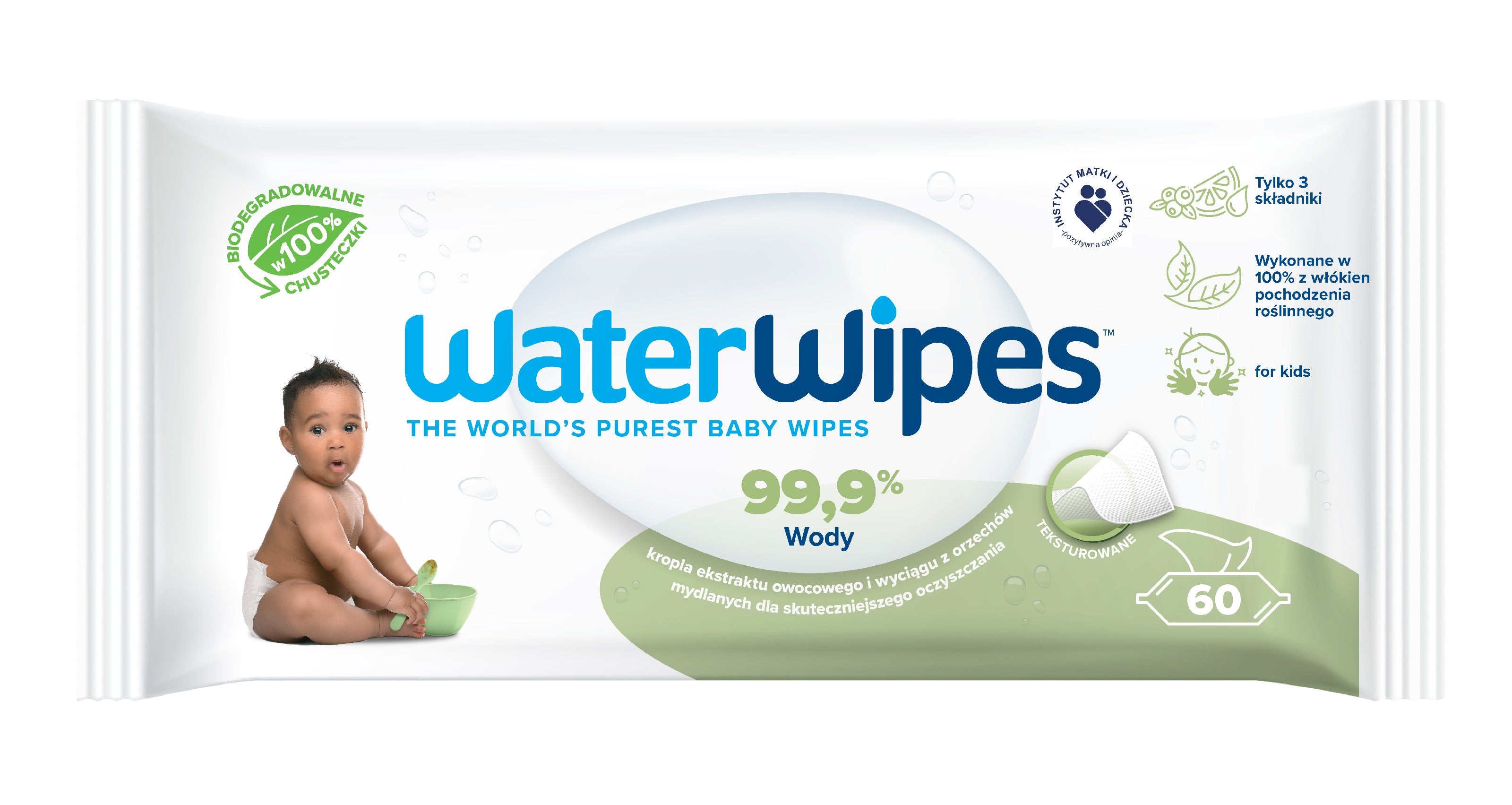 WATER WIPES Bio Wet wipes for babies Soapberry 99.9% water - biodegradable 1 pack - 60 pcs | Vaistine1.lt | WestPharmacy.eu