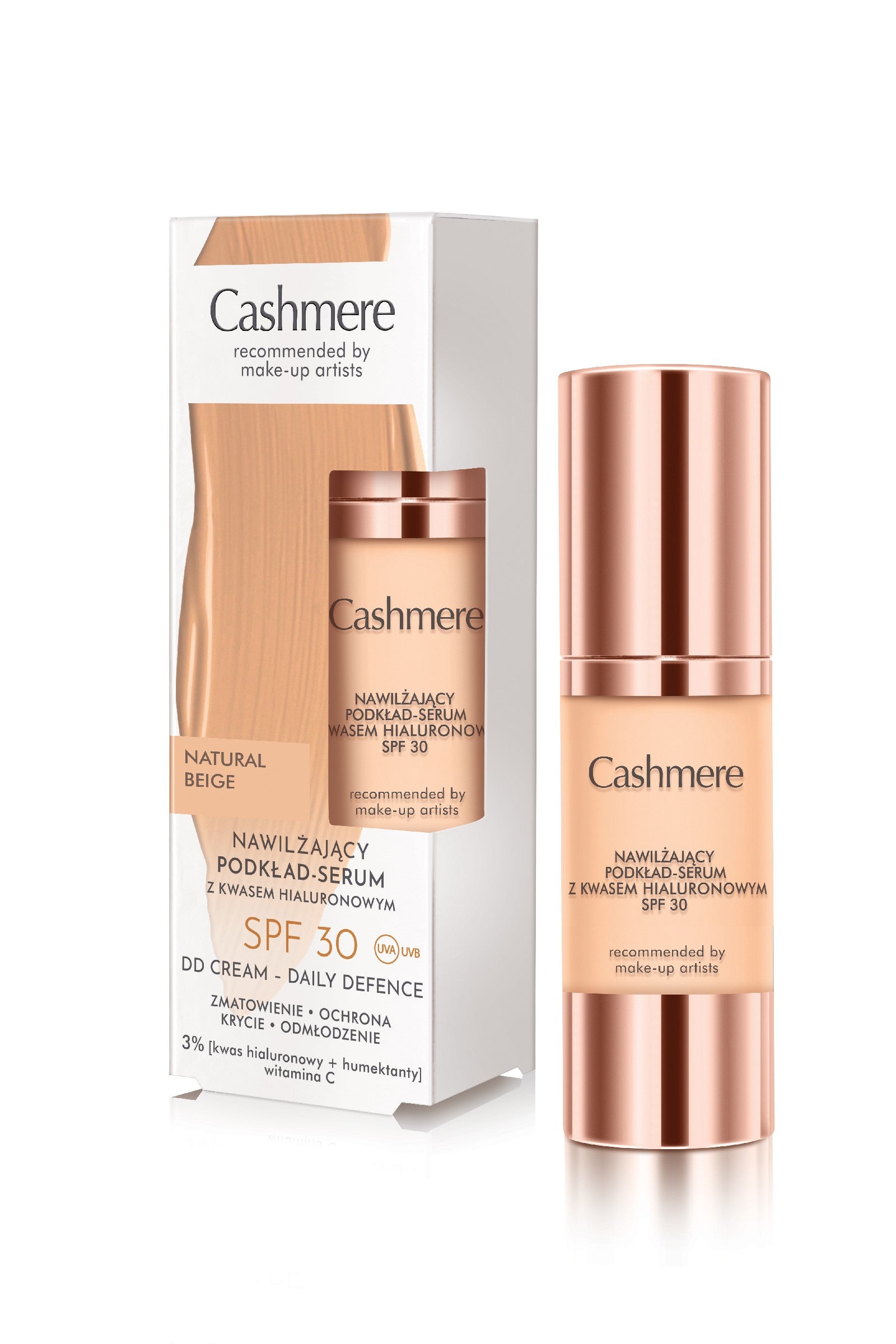 CASHMERE DD Moisturizing foundation - serum with hyaluronic acid SPF 30 01 Natural Beige | Vaistine1.lt | WestPharmacy.eu