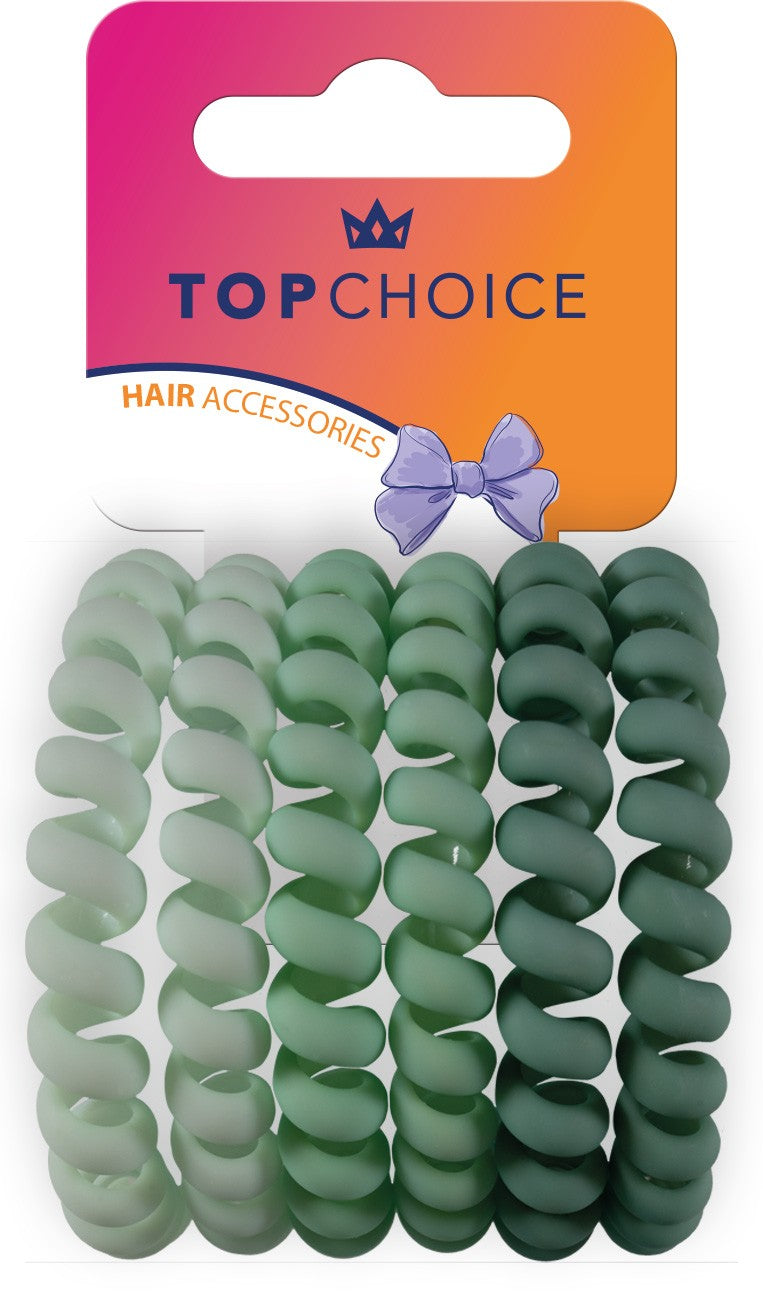TOP CHOICE Hair bands - green (20025) 1 pack. - 6 pcs. | Vaistine1.lt | WestPharmacy.eu