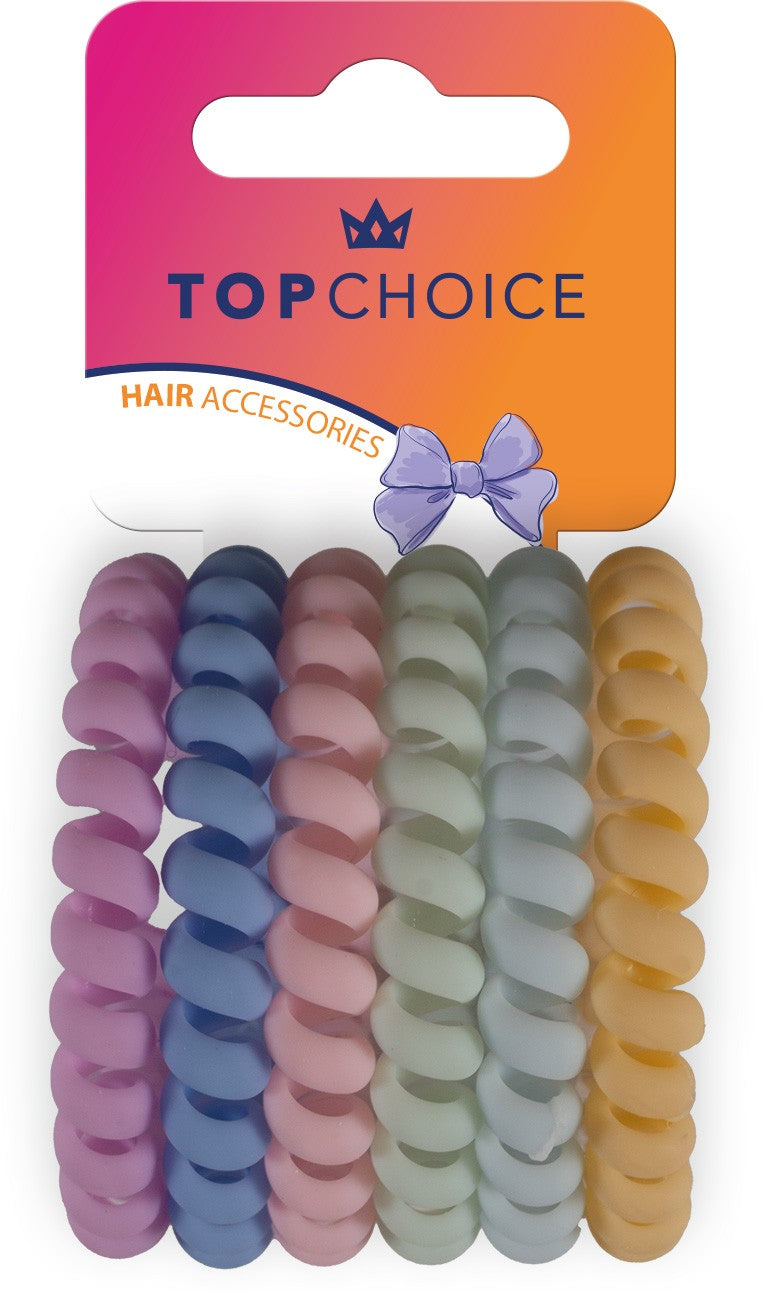 TOP CHOICE Hair bands - mix of colors (20049) 1 pack. - 6 pcs. | Vaistine1.lt | WestPharmacy.eu