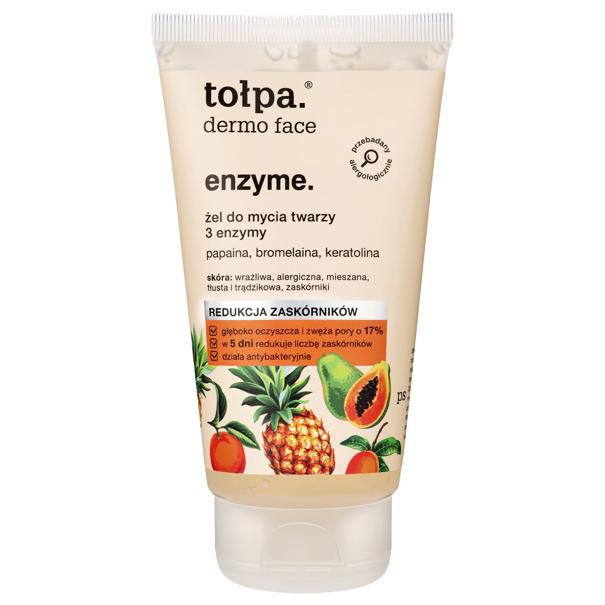 TOŁPA Dermo Face Enzyme Face Wash Gel 3 Enzymes - blackhead reduction 150 ml | Vaistine1.lt | WestPharmacy.eu