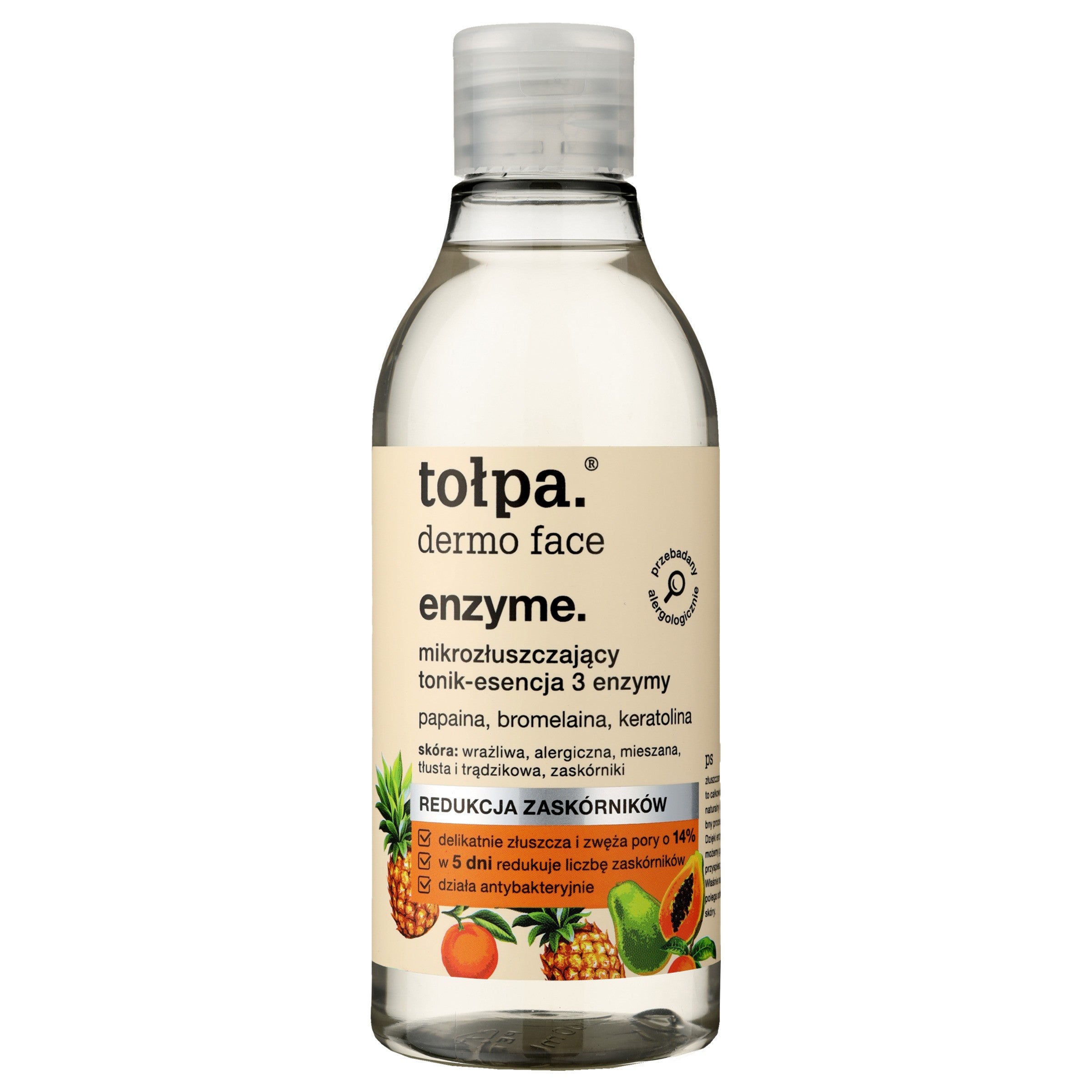 TOŁPA Dermo Face Enzyme Micro-exfoliating Tonic-essence 3 Enzymes - blackhead reduction 200 ml | Vaistine1.lt | WestPharmacy.eu