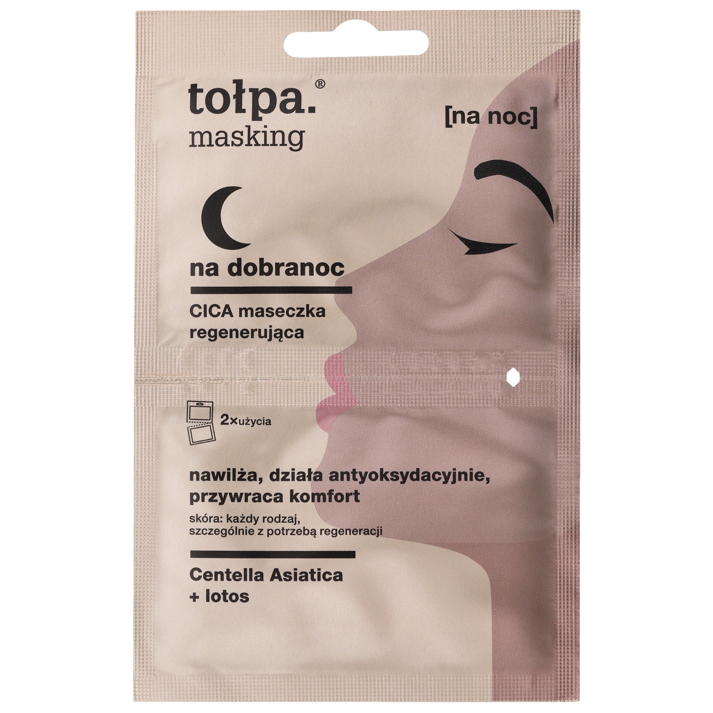 TOŁPA Masking CICA regenerating mask - for good night 5ml x 2 | Vaistine1.lt | WestPharmacy.eu