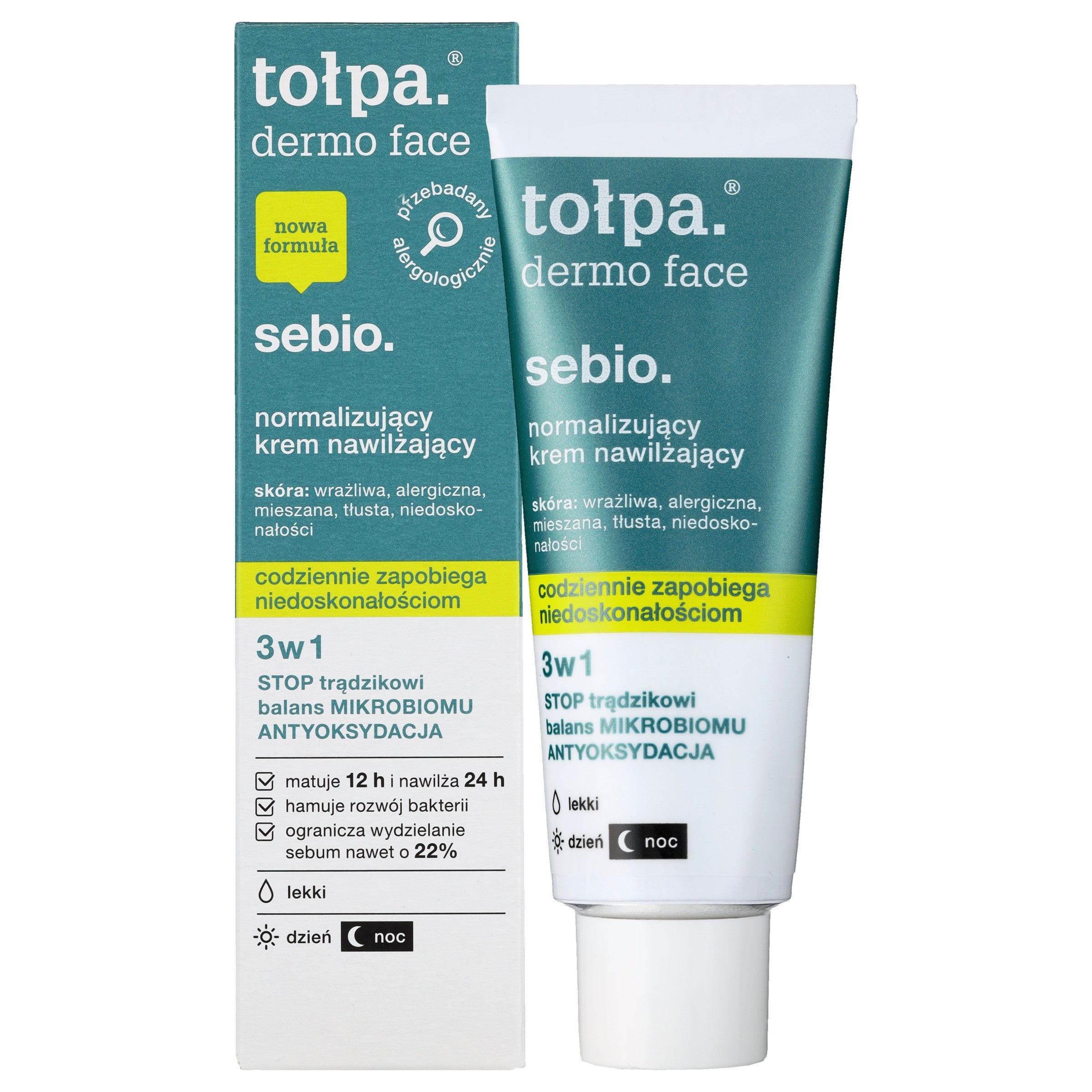 TOŁPA Dermo Face Sebio Light Normalizing Moisturizing Cream 3in1 for day and night 40 ml | Vaistine1.lt | WestPharmacy.eu