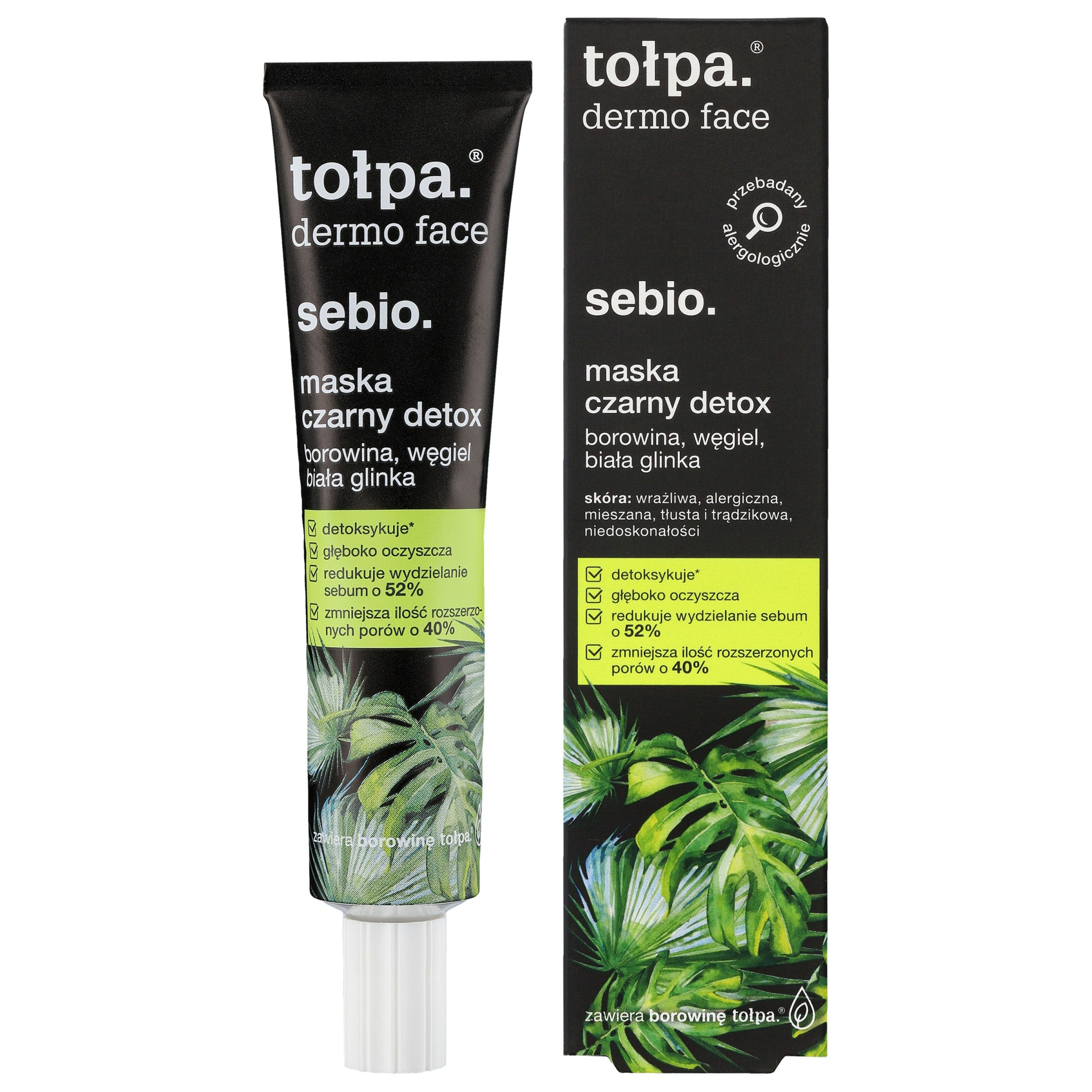 TOŁPA Dermo Face Sebio Face Mask - Black Detox 40 ml | Vaistine1.lt | WestPharmacy.eu