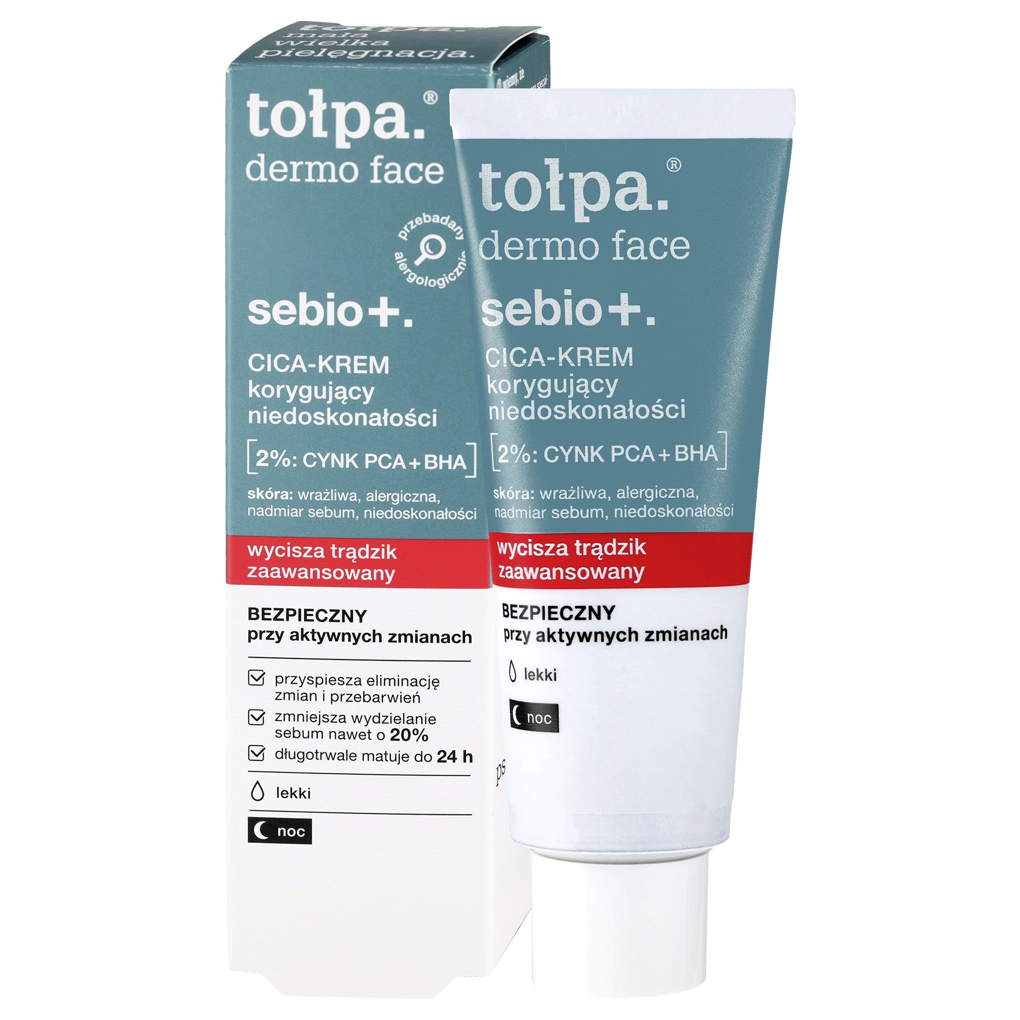 TOŁPA Dermo Face Sebio+ Light CICA-Cream correcting imperfections for night 40 ml | Vaistine1.lt | WestPharmacy.eu