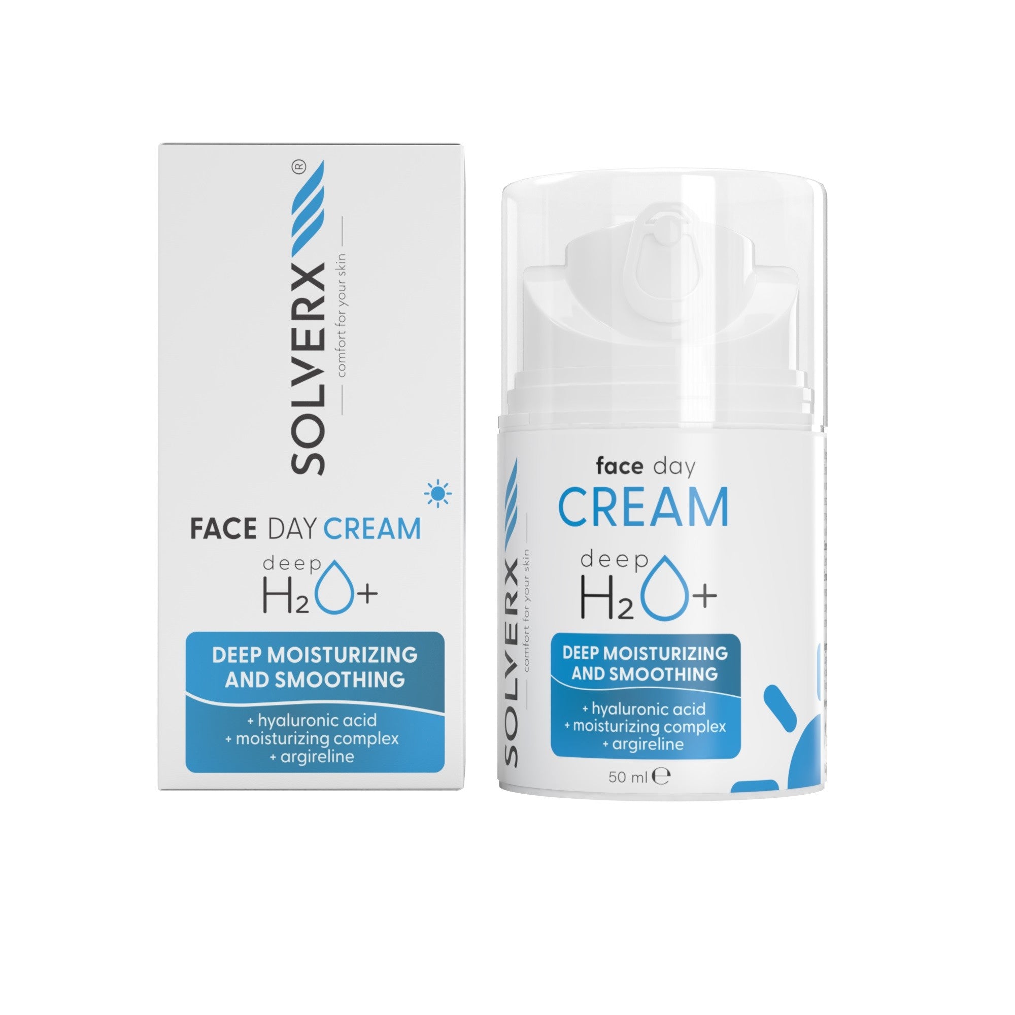 SOLVERX Deep H2O+ Deep Moisturizing Cream for Day - Dry and Dehydrated Skin 50 ml | Vaistine1.lt | WestPharmacy.eu