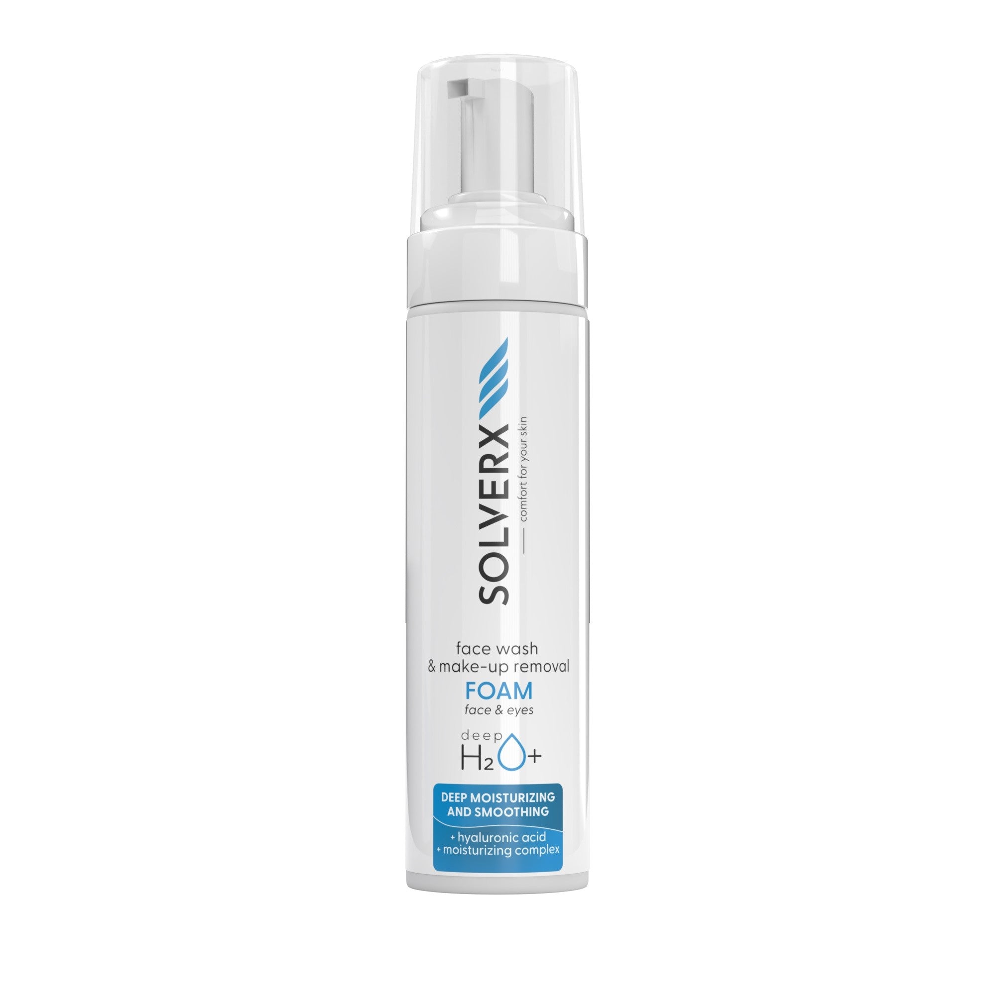 SOLVERX Deep H2O+ Cleansing and Makeup Remover for the Face Deeply Moisturizing - for Dry and Dehydrated Skin 200 ml | Vaistine1.lt | WestPharmacy.eu