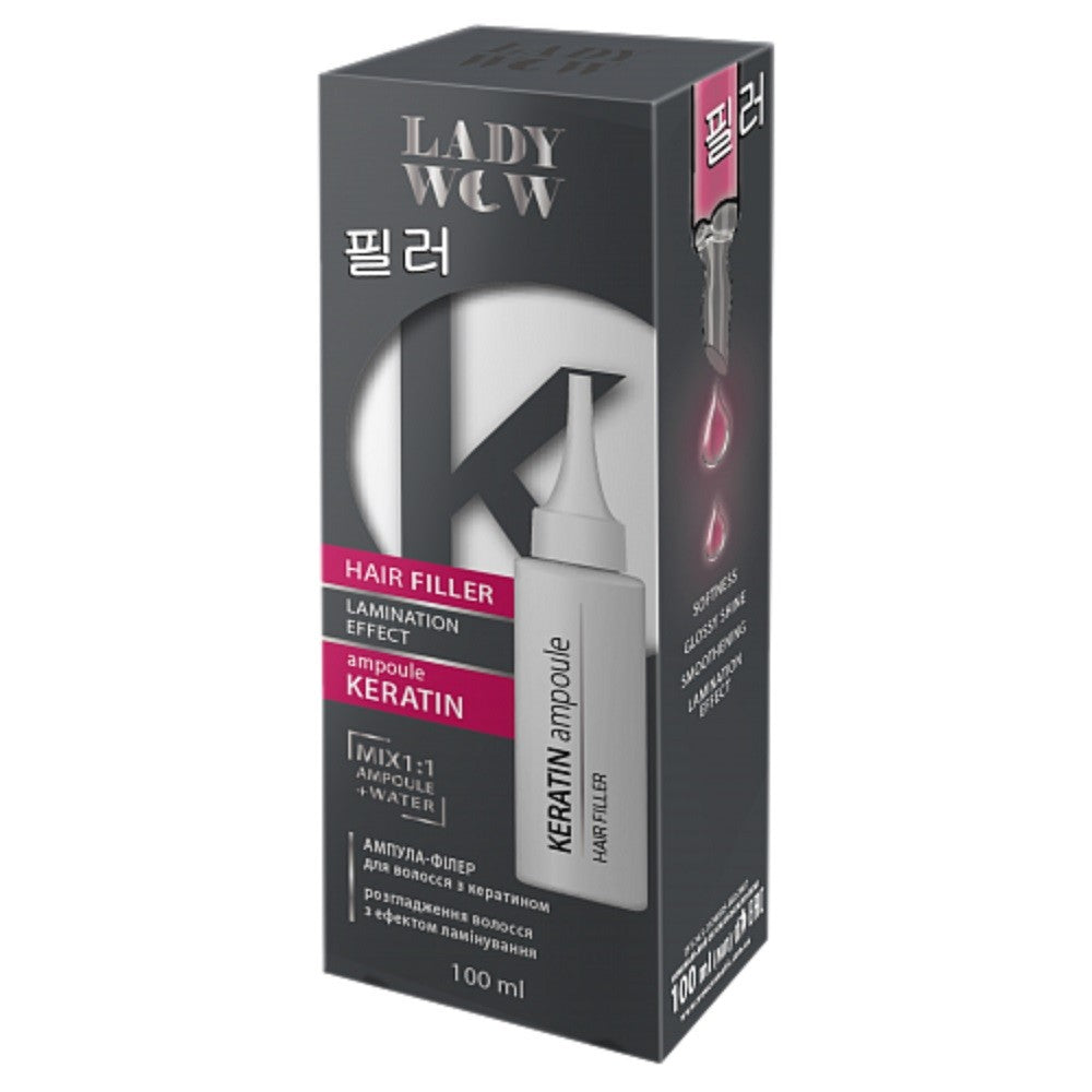 LADY WOW Hair Filler Keratin Ampoule for Hair - Lamination Effect 100ml | Vaistine1.lt | WestPharmacy.eu