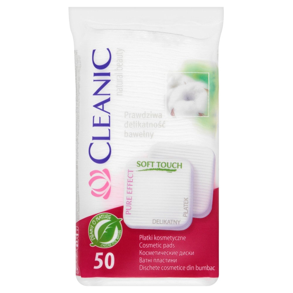 Cleanic Cosmetic Pads Pure Effect Square 1 pack - 50 pcs | Vaistine1.lt | WestPharmacy.eu