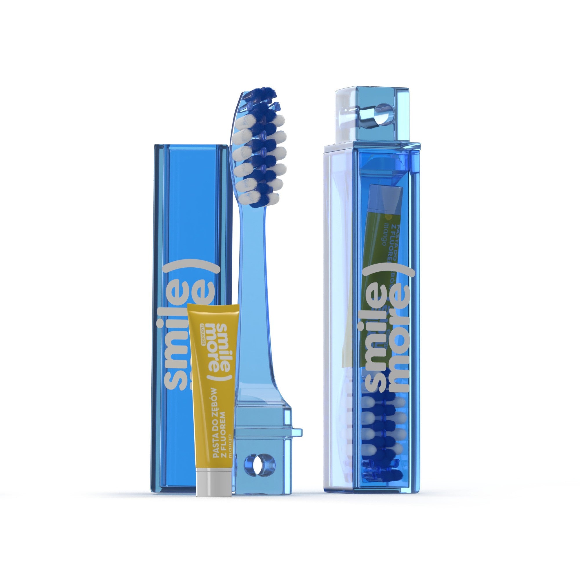 HISKIN Travel Size Folding Toothbrush + Mango Toothpaste 4 ml | Vaistine1.lt | WestPharmacy.eu