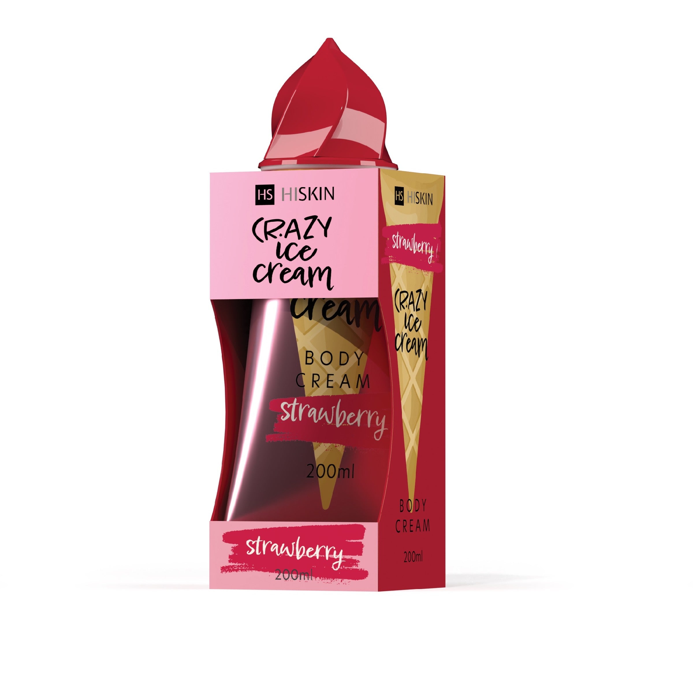 HISKIN Crazy Ice Cream Body cream - Strawberry 200 ml | Vaistine1.lt | WestPharmacy.eu
