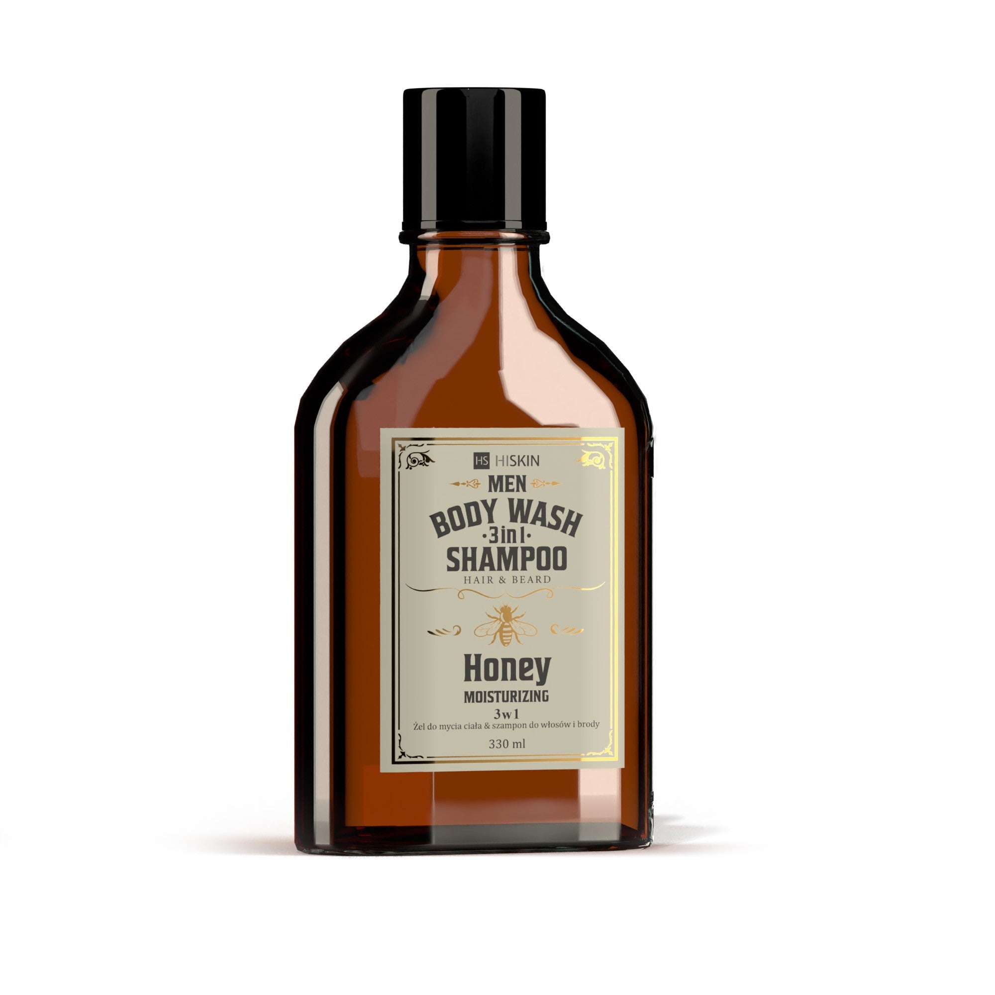 HISKIN Men Whisky Body Wash and Shampoo for Hair and Beard 3in1 - Honey 330 ml | Vaistine1.lt | WestPharmacy.eu