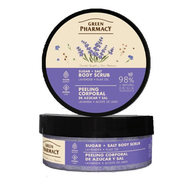 GREEN PHARMACY Multi Sugar-salt body scrub Lavender + Linseed oil 200 ml | Vaistine1.lt | WestPharmacy.eu