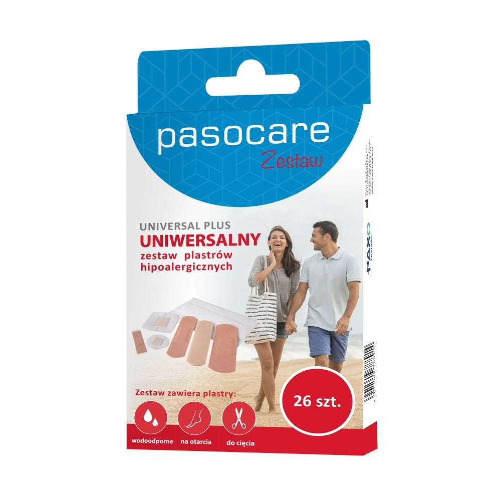 PASOCARE Universal Plus Hypoallergenic plasters - universal set, 1 pack - 26 pcs | Vaistine1.lt | WestPharmacy.eu
