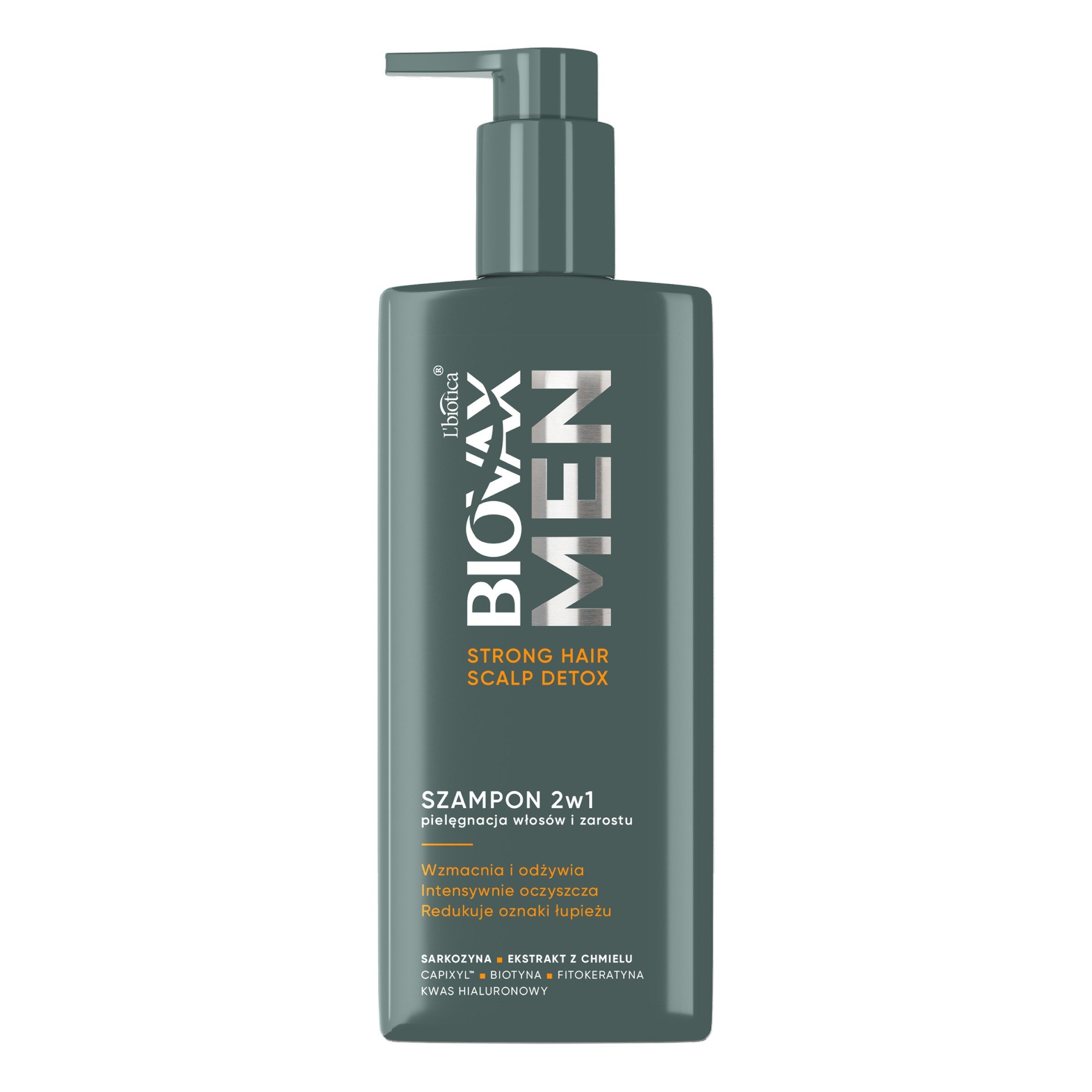 L'BIOTICA Biovax Men 2-in-1 Shampoo for Hair and Beard Care - Detox 200 ml | Vaistine1.lt | WestPharmacy.eu