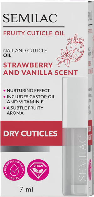 SEMILAC Nail oil SEMILAC Cuticle and Nail Oil Strawberry Vanilla 7ml | Vaistine1.lt | WestPharmacy.eu