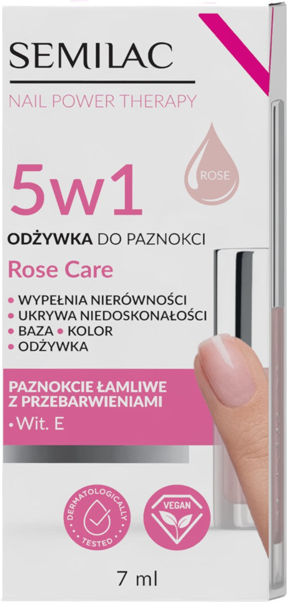 SEMILAC Nail Strengthener Nail Power Therapy 5in1 Rose Care 7 ml | Vaistine1.lt | WestPharmacy.eu