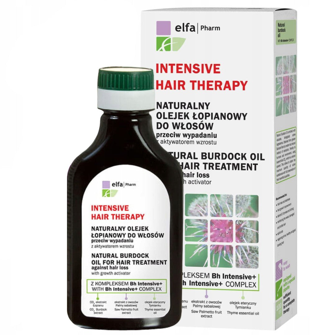 ELFA PHARM Intensive Hair Therapy Natural Burdock Oil for Hair 100 ml. - Vaistine1.lt | WestPharmacy.eu